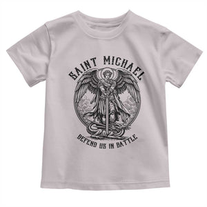 Saint Michael Heavenly Warrior Toddler T Shirt Defend Us In Battle TS12 Ice Gray Print Your Wear