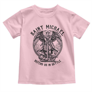 Saint Michael Heavenly Warrior Toddler T Shirt Defend Us In Battle TS12 Light Pink Print Your Wear