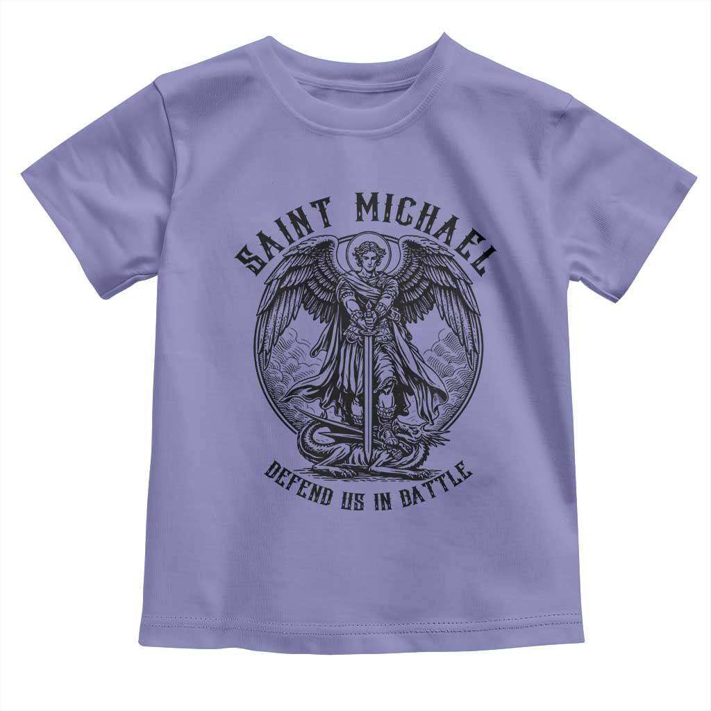 Saint Michael Heavenly Warrior Toddler T Shirt Defend Us In Battle TS12 Violet Print Your Wear