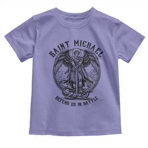 Saint Michael Heavenly Warrior Toddler T Shirt Defend Us In Battle TS12 Violet Print Your Wear