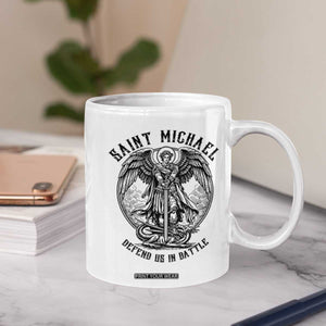 Saint Michael Heavenly Warrior Coffee Mug Defend Us In Battle TS12 Print Your Wear