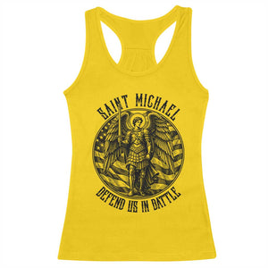 Saint Michael Defend Us In Battle Racerback Tank Top American Flag Patriotic TS12 Daisy Print Your Wear
