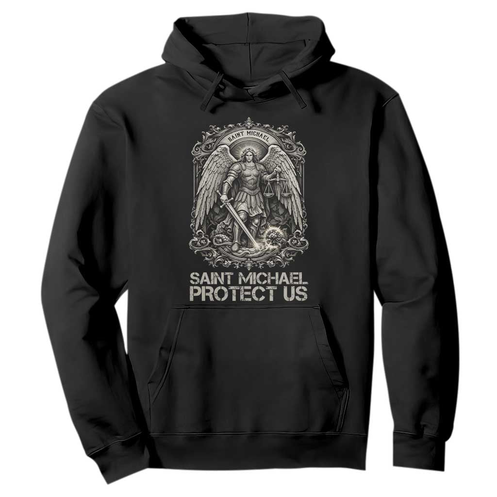 St Michael The Archangel Protect Us Hoodie Christian Faith Gift TS12 Black Print Your Wear