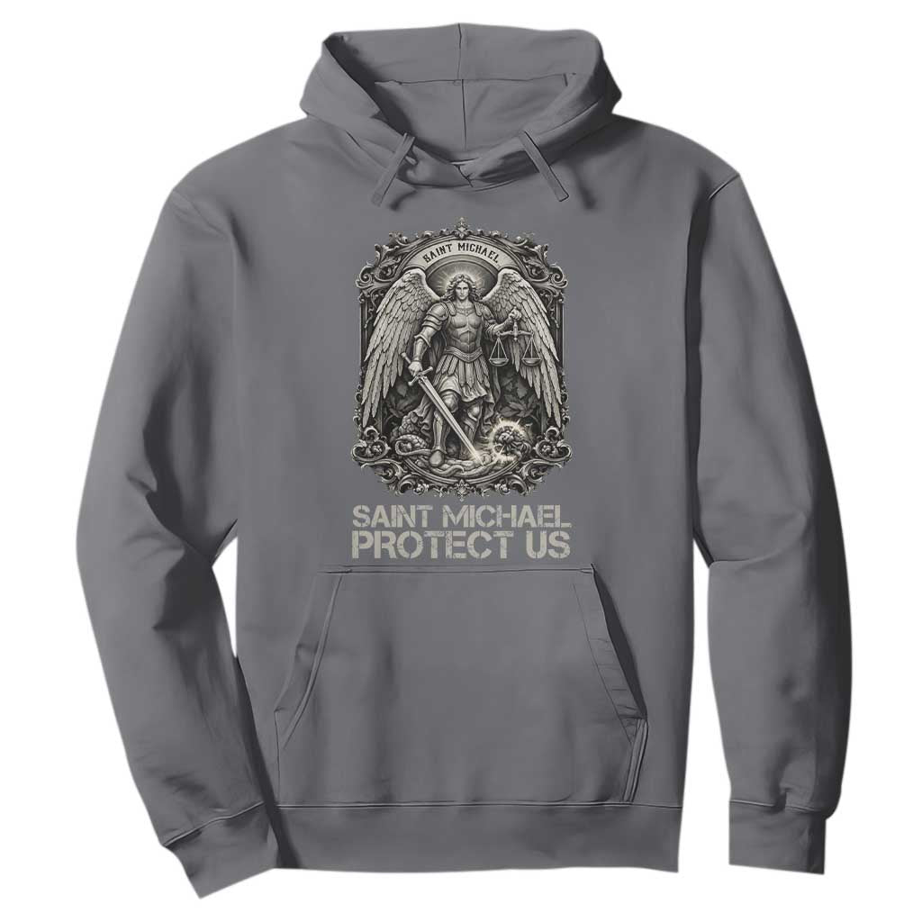 St Michael The Archangel Protect Us Hoodie Christian Faith Gift TS12 Charcoal Print Your Wear