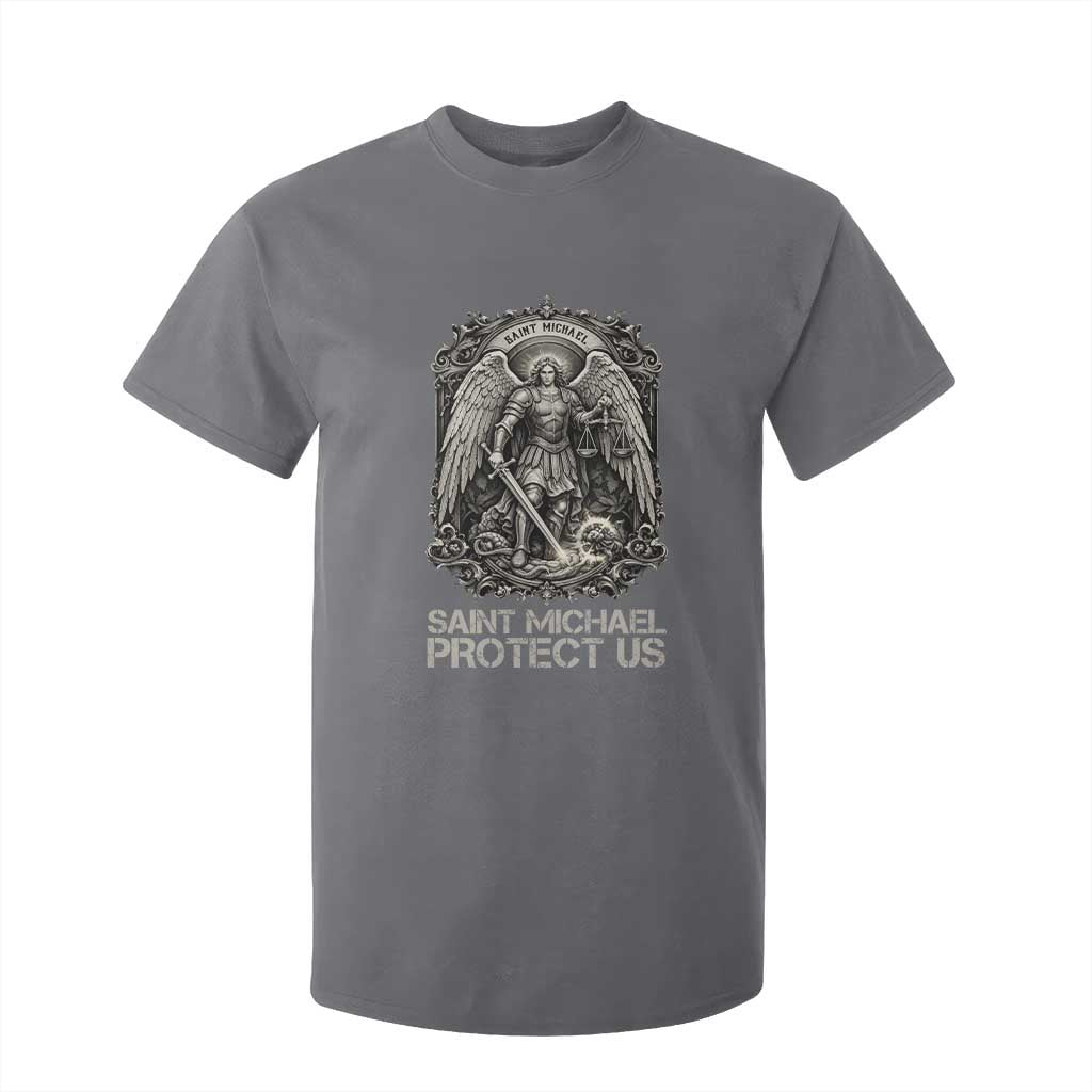St Michael The Archangel Protect Us T Shirt For Kid Christian Faith Gift TS12 Charcoal Print Your Wear