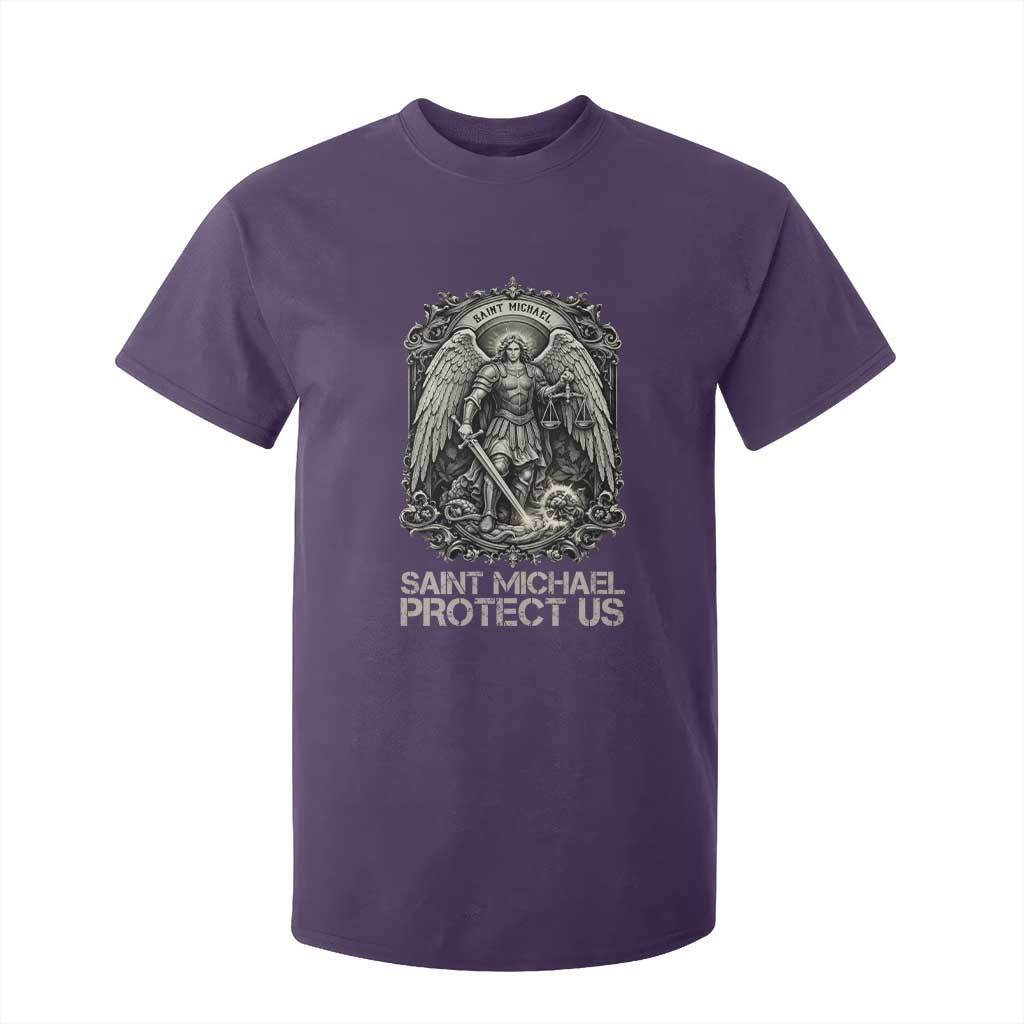 St Michael The Archangel Protect Us T Shirt For Kid Christian Faith Gift TS12 Purple Print Your Wear