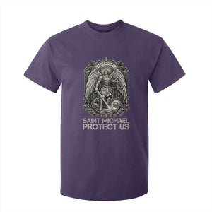 St Michael The Archangel Protect Us T Shirt For Kid Christian Faith Gift TS12 Purple Print Your Wear