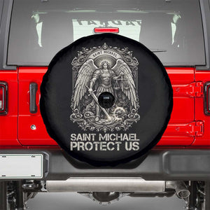 St Michael The Archangel Protect Us Spare Tire Cover Christian Faith Gift TS12 Black Print Your Wear