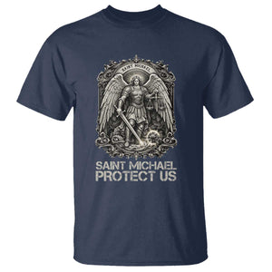 St Michael The Archangel Protect Us T Shirt Christian Faith Gift TS12 Navy Print Your Wear
