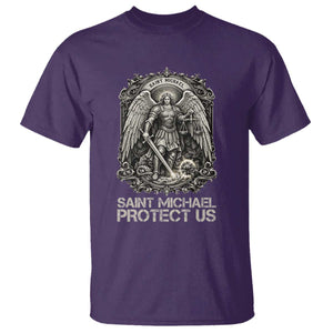 St Michael The Archangel Protect Us T Shirt Christian Faith Gift TS12 Purple Print Your Wear