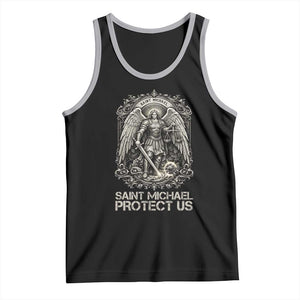 St Michael The Archangel Protect Us Tank Top Christian Faith Gift TS12 Black Athletic Heather Print Your Wear