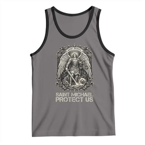 St Michael The Archangel Protect Us Tank Top Christian Faith Gift TS12 Deep Heather Black Print Your Wear