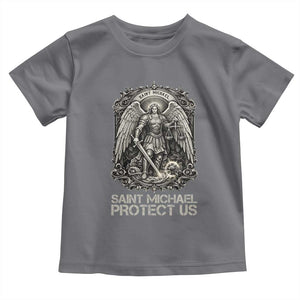 St Michael The Archangel Protect Us Toddler T Shirt Christian Faith Gift TS12 Charcoal Print Your Wear