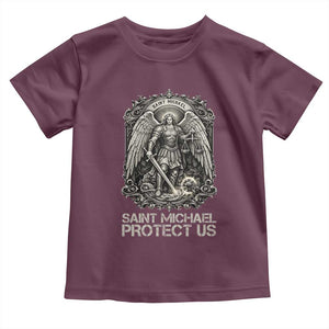 St Michael The Archangel Protect Us Toddler T Shirt Christian Faith Gift TS12 Maroon Print Your Wear