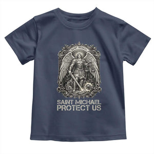 St Michael The Archangel Protect Us Toddler T Shirt Christian Faith Gift TS12 Navy Print Your Wear
