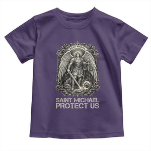 St Michael The Archangel Protect Us Toddler T Shirt Christian Faith Gift TS12 Purple Print Your Wear
