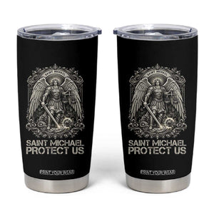 St Michael The Archangel Protect Us Tumbler Cup Christian Faith Gift TS12 Black Print Your Wear