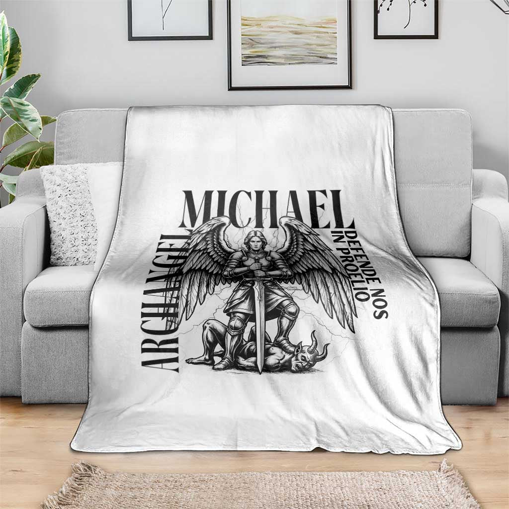 Saint Michael Archangel Defende Nos In Proelio Throw Blanket Christian Faith Gift TS12 Print Your Wear