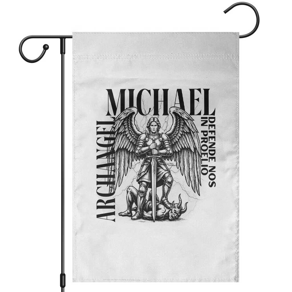 Saint Michael Archangel Defende Nos In Proelio Garden Flag Christian Faith Gift TS12 White Print Your Wear
