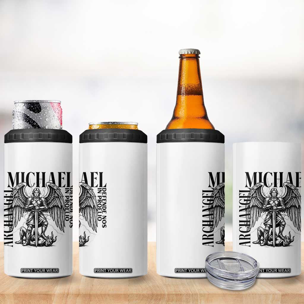 Saint Michael Archangel Defende Nos In Proelio 4 in 1 Can Cooler Tumbler Christian Faith Gift TS12 Print Your Wear
