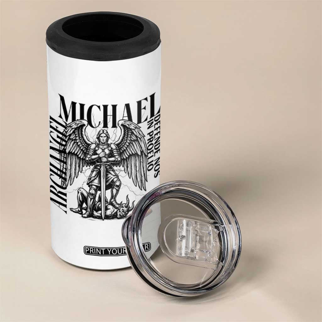 Saint Michael Archangel Defende Nos In Proelio 4 in 1 Can Cooler Tumbler Christian Faith Gift TS12 Print Your Wear