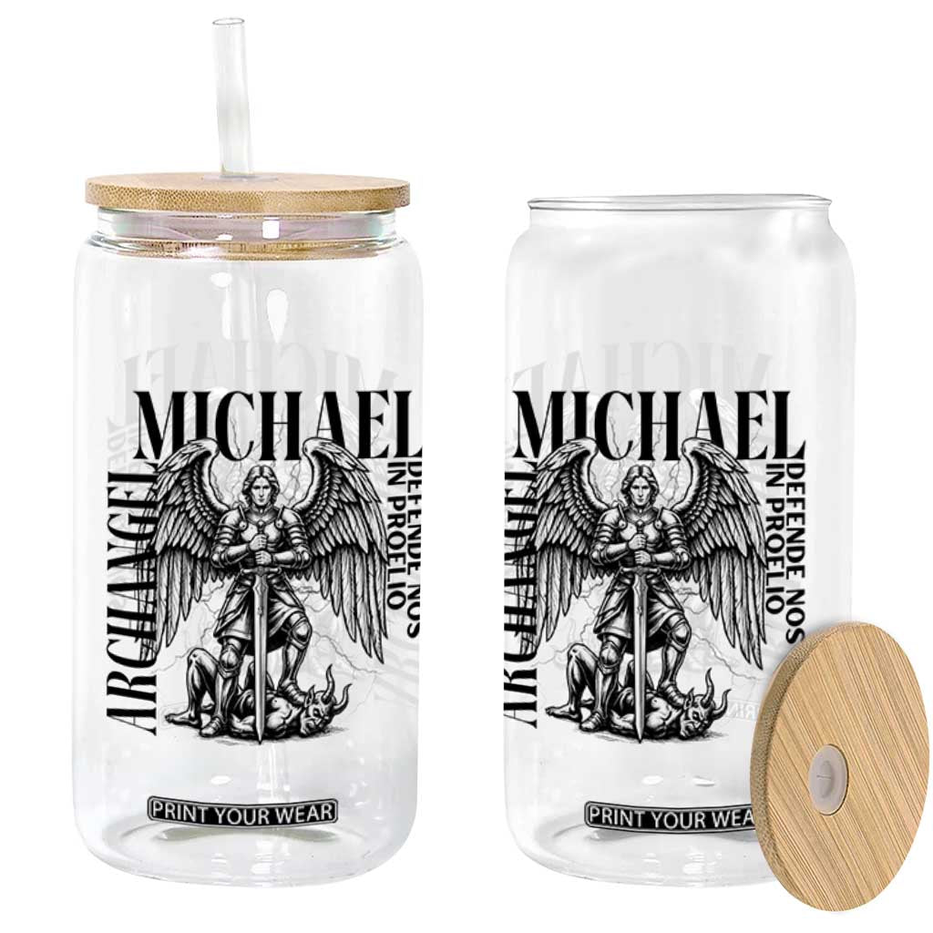 Saint Michael Archangel Defende Nos In Proelio Glass Can Christian Faith Gift TS12 Print Your Wear