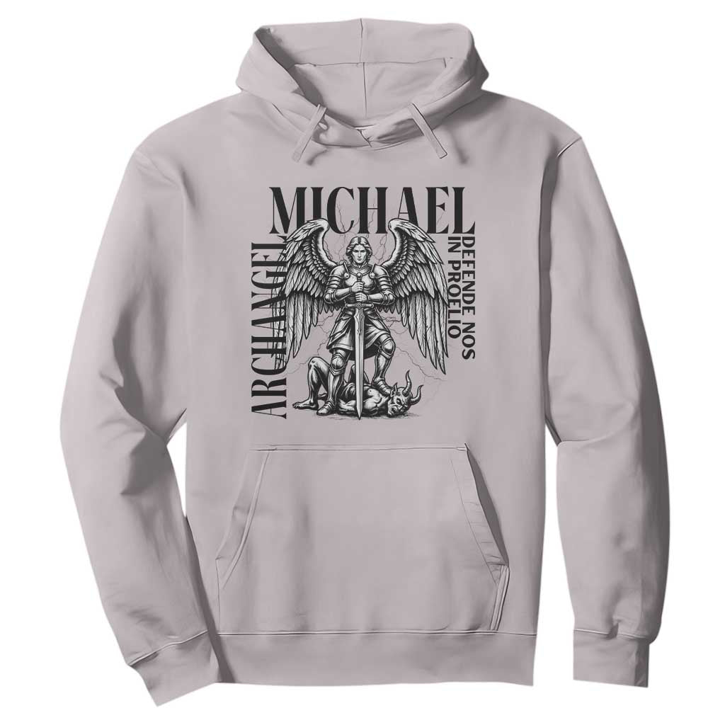 Saint Michael Archangel Defende Nos In Proelio Hoodie Christian Faith Gift TS12 Ice Gray Print Your Wear