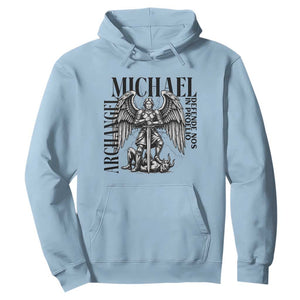 Saint Michael Archangel Defende Nos In Proelio Hoodie Christian Faith Gift TS12 Light Blue Print Your Wear