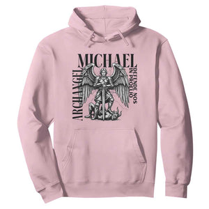 Saint Michael Archangel Defende Nos In Proelio Hoodie Christian Faith Gift TS12 Light Pink Print Your Wear