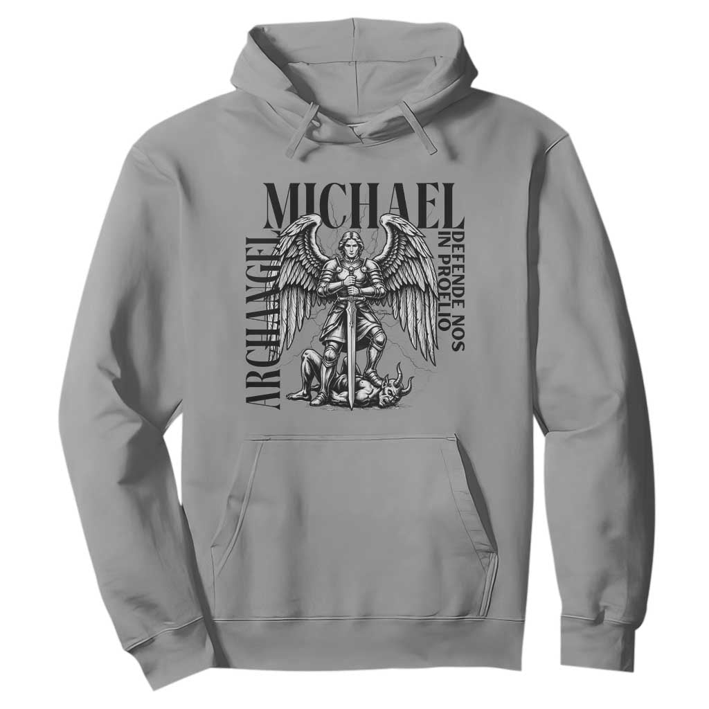 Saint Michael Archangel Defende Nos In Proelio Hoodie Christian Faith Gift TS12 Sport Gray Print Your Wear