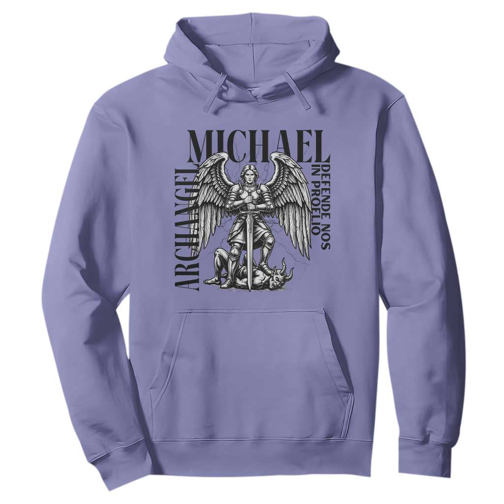 Saint Michael Archangel Defende Nos In Proelio Hoodie Christian Faith Gift TS12 Violet Print Your Wear