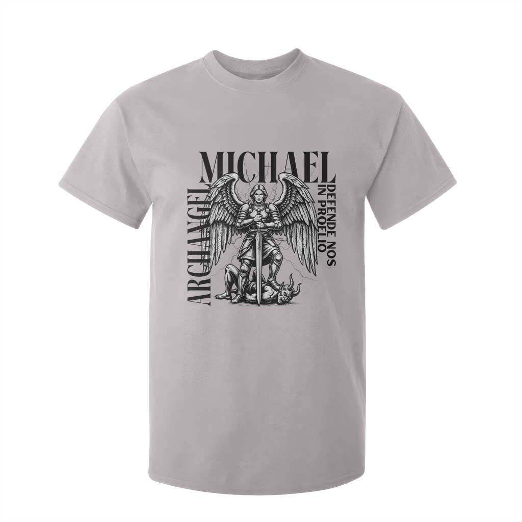 Saint Michael Archangel Defende Nos In Proelio T Shirt For Kid Christian Faith Gift TS12 Ice Gray Print Your Wear