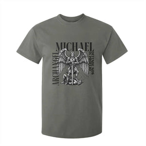 Saint Michael Archangel Defende Nos In Proelio T Shirt For Kid Christian Faith Gift TS12 Military Green Print Your Wear