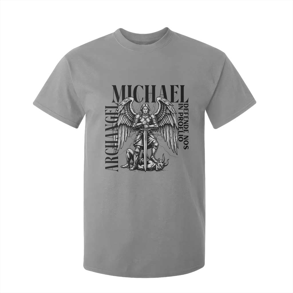 Saint Michael Archangel Defende Nos In Proelio T Shirt For Kid Christian Faith Gift TS12 Sport Gray Print Your Wear
