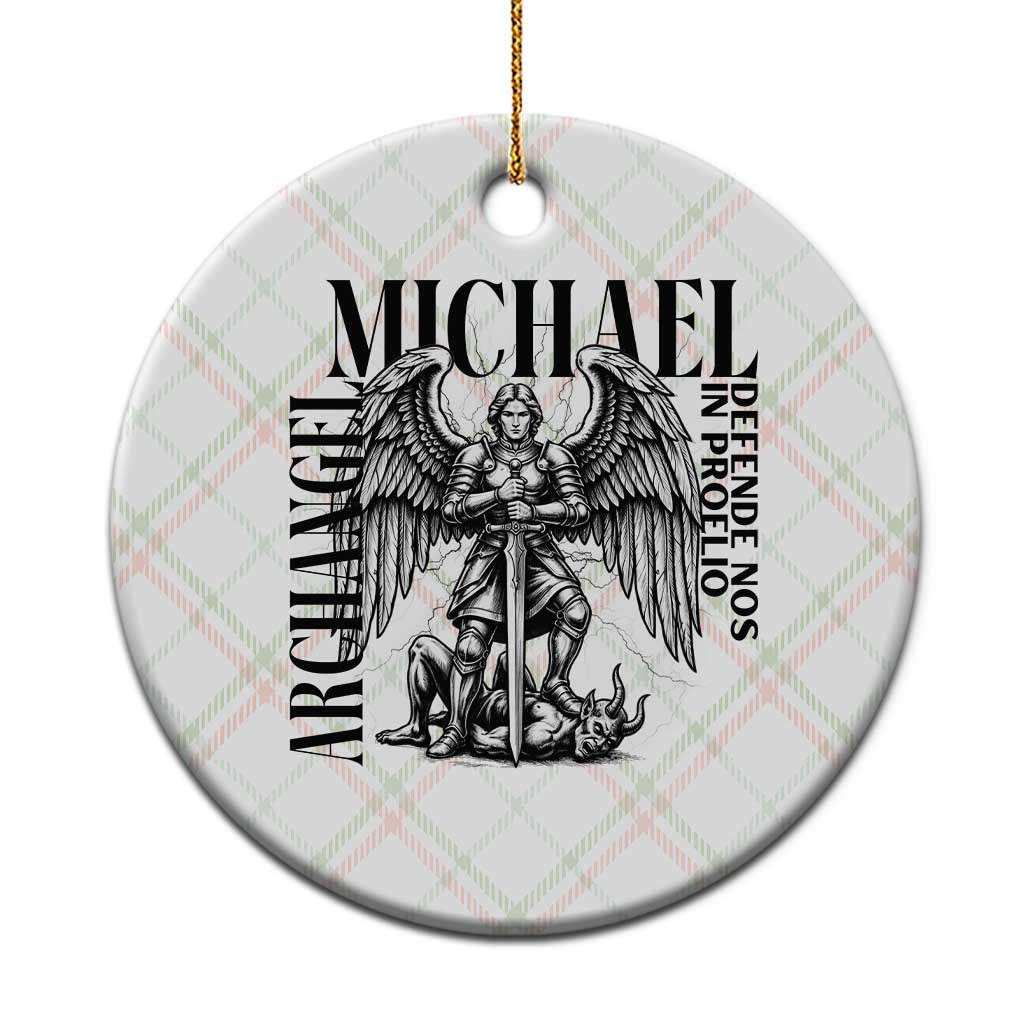 Saint Michael Archangel Defende Nos In Proelio Ceramic Ornament Christian Faith Gift TS12 1pc Christmas Plaid Print Your Wear