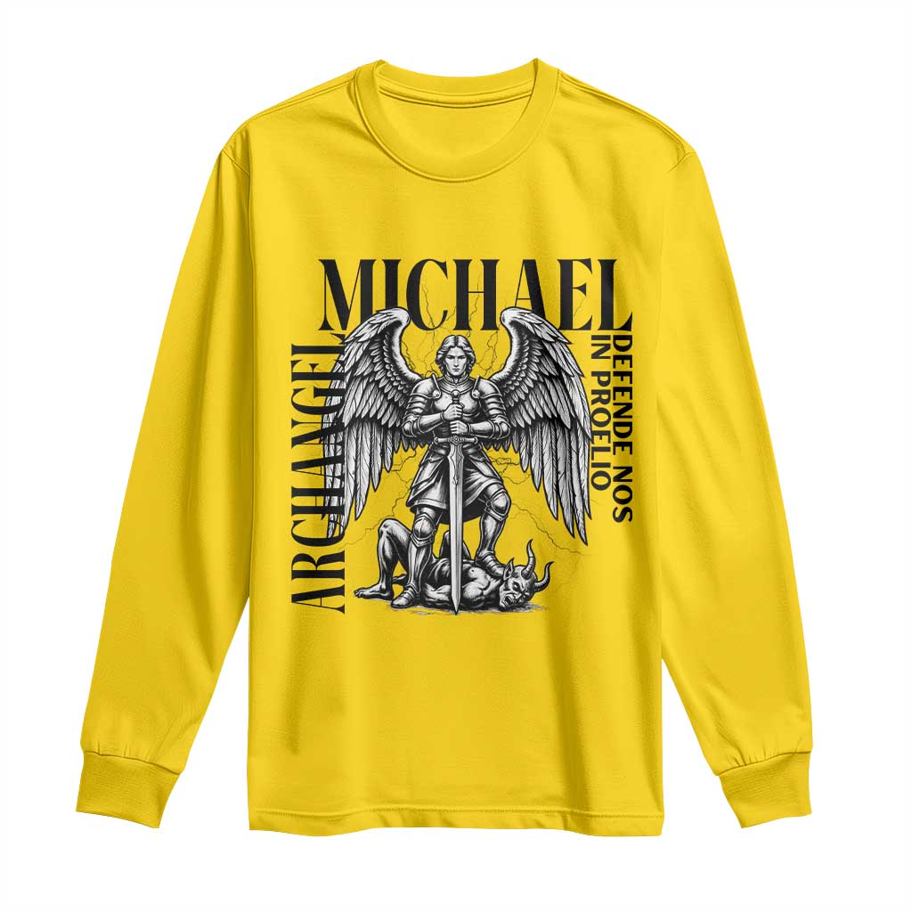 Saint Michael Archangel Defende Nos In Proelio Long Sleeve Shirt Christian Faith Gift TS12 Daisy Print Your Wear