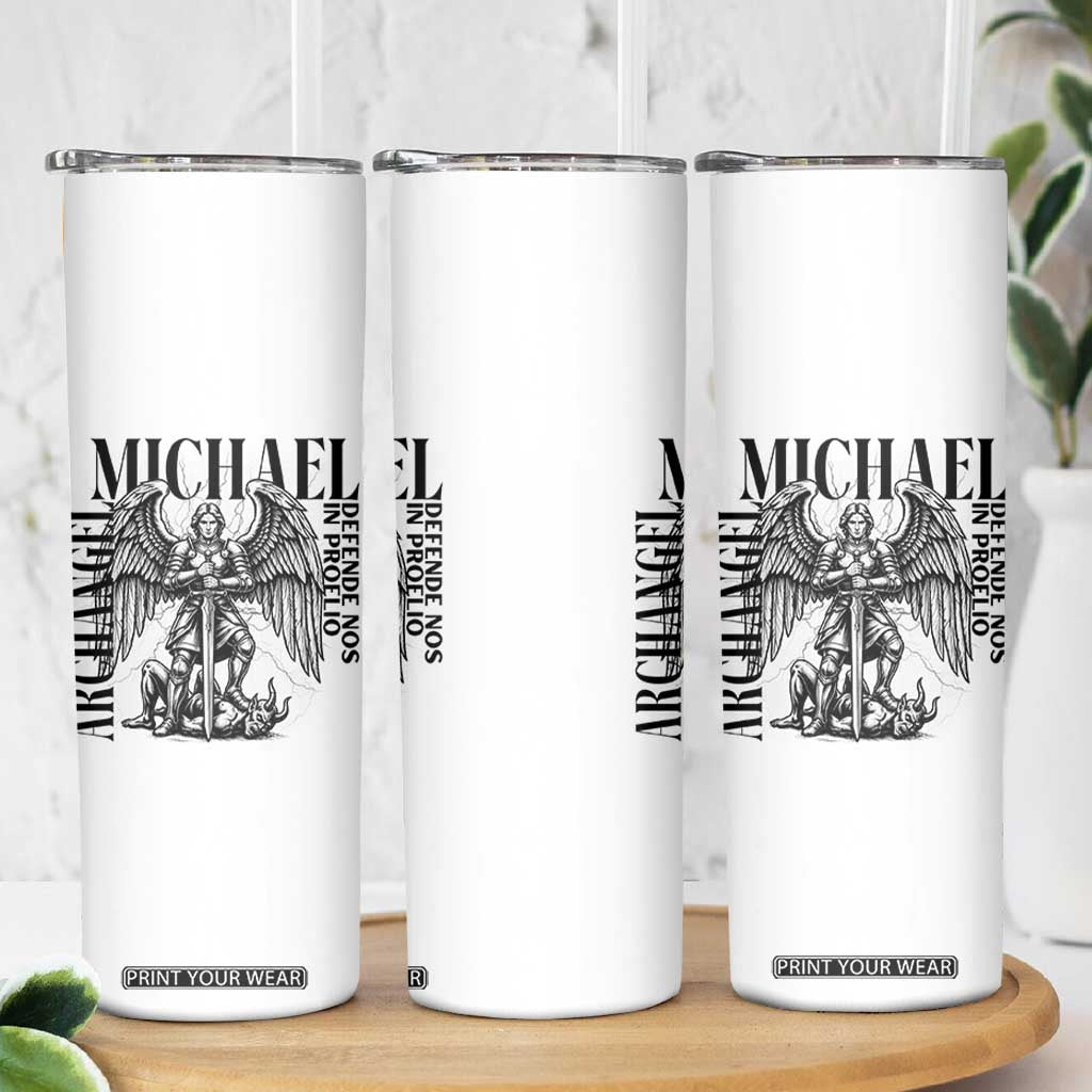 Saint Michael Archangel Defende Nos In Proelio Skinny Tumbler Christian Faith Gift TS12 Print Your Wear