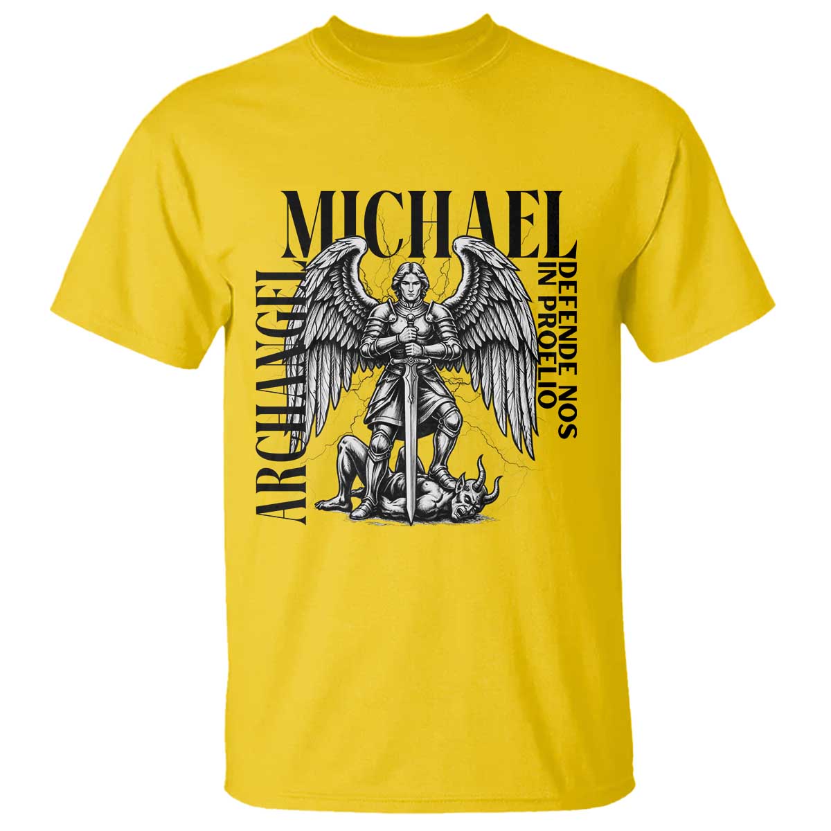 Saint Michael Archangel Defende Nos In Proelio T Shirt Christian Faith Gift TS12 Daisy Print Your Wear