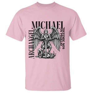 Saint Michael Archangel Defende Nos In Proelio T Shirt Christian Faith Gift TS12 Light Pink Print Your Wear