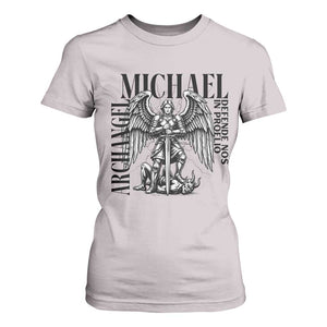 Saint Michael Archangel Defende Nos In Proelio T Shirt For Women Christian Faith Gift TS12 Ice Gray Print Your Wear