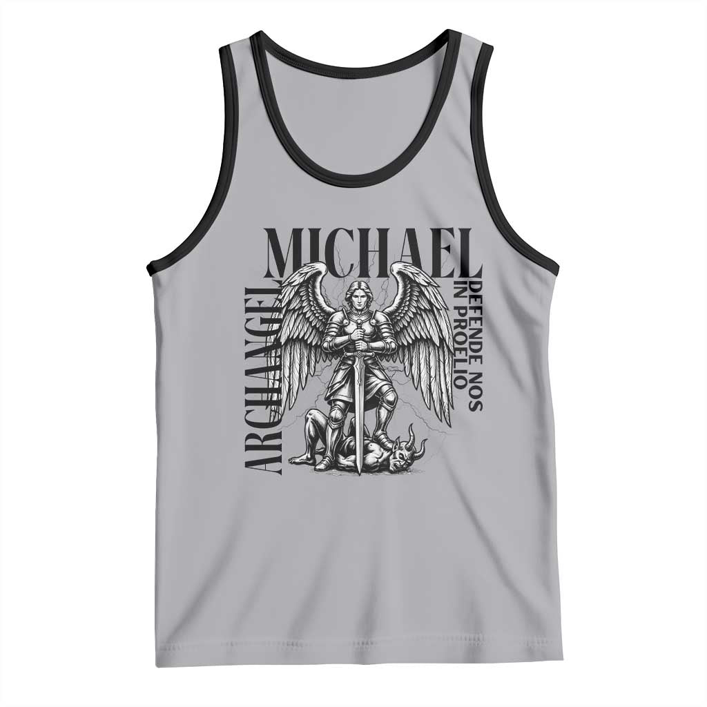 Saint Michael Archangel Defende Nos In Proelio Tank Top Christian Faith Gift TS12 Athletic Heather Black Print Your Wear