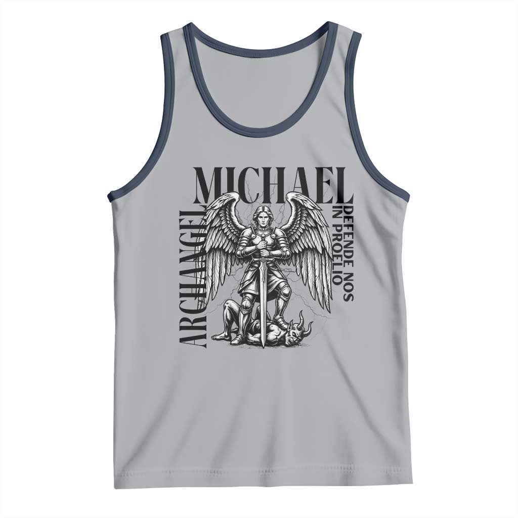 Saint Michael Archangel Defende Nos In Proelio Tank Top Christian Faith Gift TS12 Athletic Heather Navy Print Your Wear