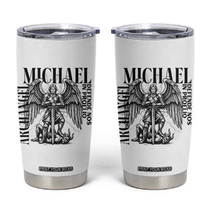 Saint Michael Archangel Defende Nos In Proelio Tumbler Cup Christian Faith Gift TS12 White Print Your Wear
