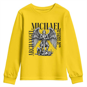 Saint Michael Archangel Defende Nos In Proelio Youth Sweatshirt Christian Faith Gift TS12 Daisy Print Your Wear