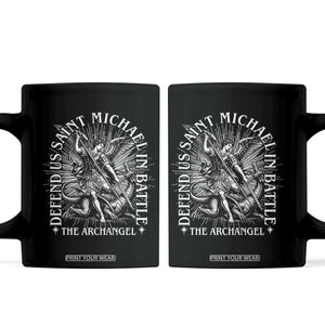Saint Michael Defend Us In Battle Coffee Mug Catholic Protection Gift TS12 Black Print Your Wear