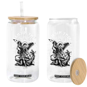Saint Michael Defend Us In Battle Glass Can Catholic Protection Gift TS12 Print Your Wear