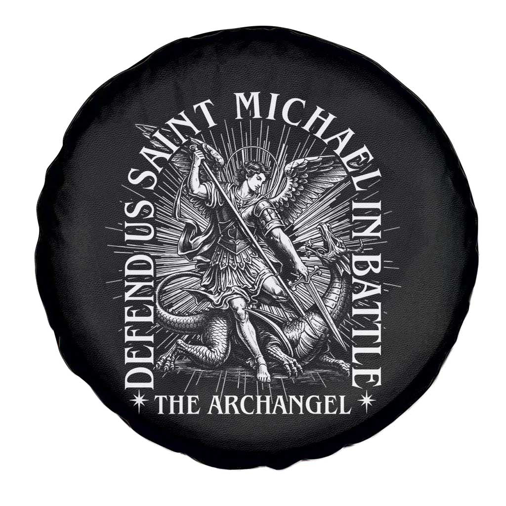 Saint Michael Defend Us In Battle Spare Tire Cover Catholic Protection Gift TS12 Print Your Wear