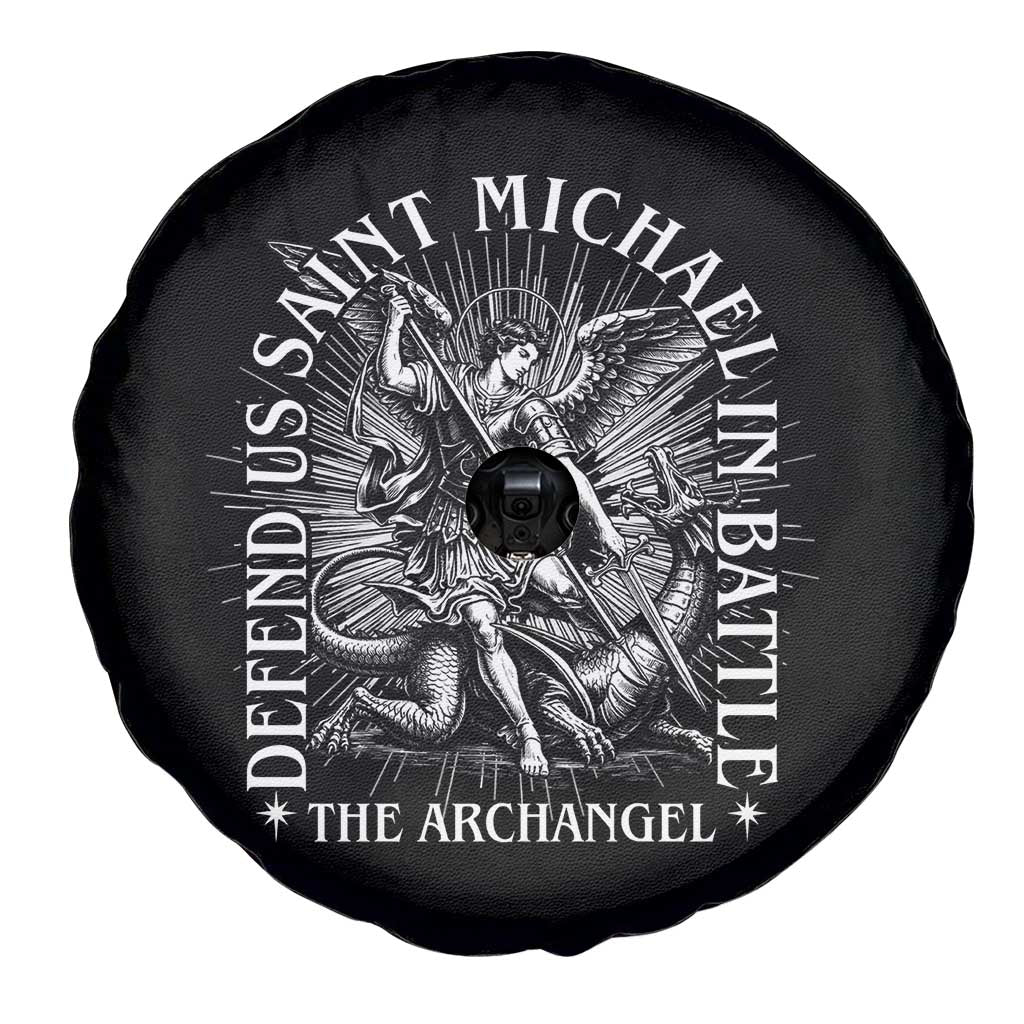 Saint Michael Defend Us In Battle Spare Tire Cover Catholic Protection Gift TS12 Print Your Wear