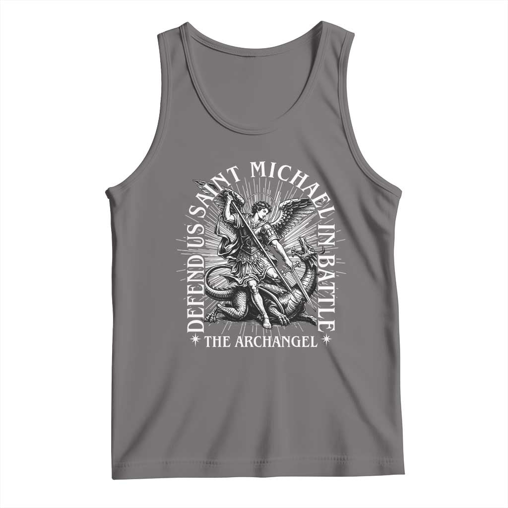 Saint Michael Defend Us In Battle Tank Top Catholic Protection Gift TS12 Deep Heather Print Your Wear