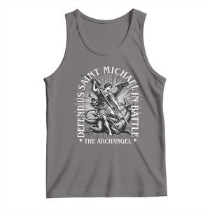 Saint Michael Defend Us In Battle Tank Top Catholic Protection Gift TS12 Deep Heather Print Your Wear